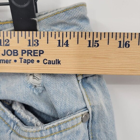 Avec Les Filles Split Frayed Hem Bootcut Jeans Hi-Rise 100% Cotton Womens 30 - Picture 16 of 16